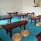 厂家幼儿园国学桌椅书画班课桌实木马鞍桌辅导班双人课桌榆木