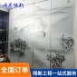 厂家定制油画壁画活动隔断 山水画移动隔断墙 墙纸装饰画屏风隔墙