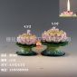 陶瓷莲花酥油灯 莲花烛台佛教佛堂用品长明佛灯结佛具陶瓷佛油灯