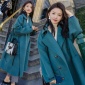 1133呢大衣胖妹妹中长款宽松显瘦加厚毛呢外套 袖子上面的标没有