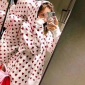 2018秋冬新款爱心宽松连帽卫衣全身印花帽衫中长款现货