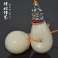 天然手工打磨精品象牙果藏式水滴三通佛头 六字真言尼泊尔佛塔